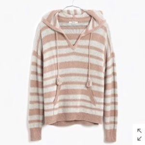 LAST CHANCE: Madewell Cozy Striped Gray/Tan Hoodie